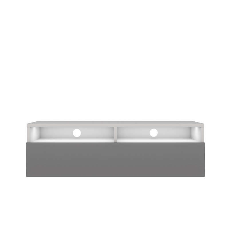 Nayara TV Stand for TVs up to 48", Matt White/Glossy Grey