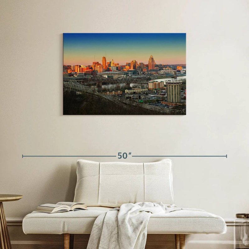 Hannes Cincinnati Sunset Skyline, 24" H x 36" W