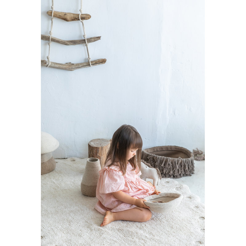 Washable Oval Rug Pine Cone Ivory