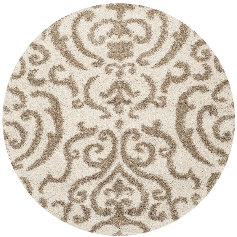 Tapis brun / beige Ellyona, Rond 6 pi 7 po