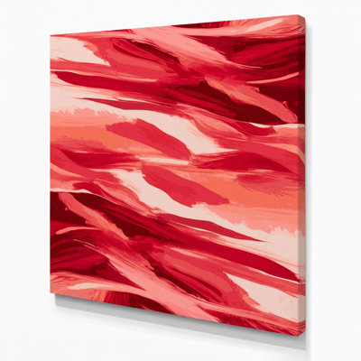 «Abstract Landscape 12», art mural sur toile rouge