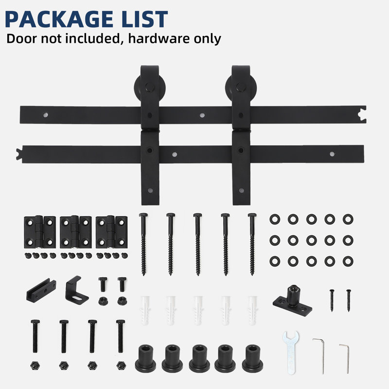 183cm Heavy Duty Bi-Folding Barn Door Hardware Kit | Smooth Quiet Rollers, 360° Brackets, 400lb Steel Rail for 4 Closet Doors