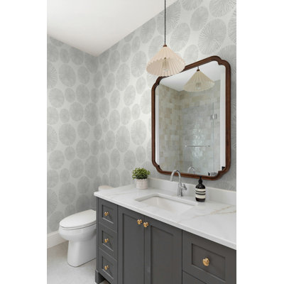 Seabrook Designs Alabaster & Eggshell Yvette Sunburst Non-Woven Unpasted Wallpaper