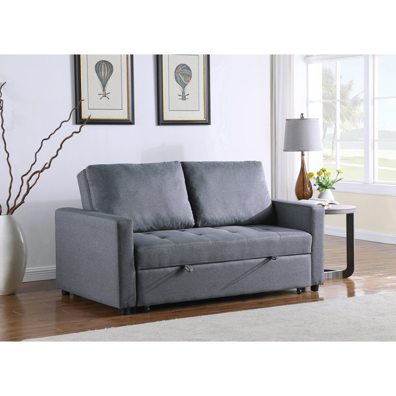 Devaeh 2 Seater Linen Blend Sleeper, Grey