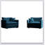 Luxueux ensemble de chaises d'appoint rembourrées en chenille, parfait pour ajouter confort et style à n'importe quel salon avec coussins décoratifs bleus