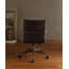 Chaise de bureau en cuir avec accoudoirs