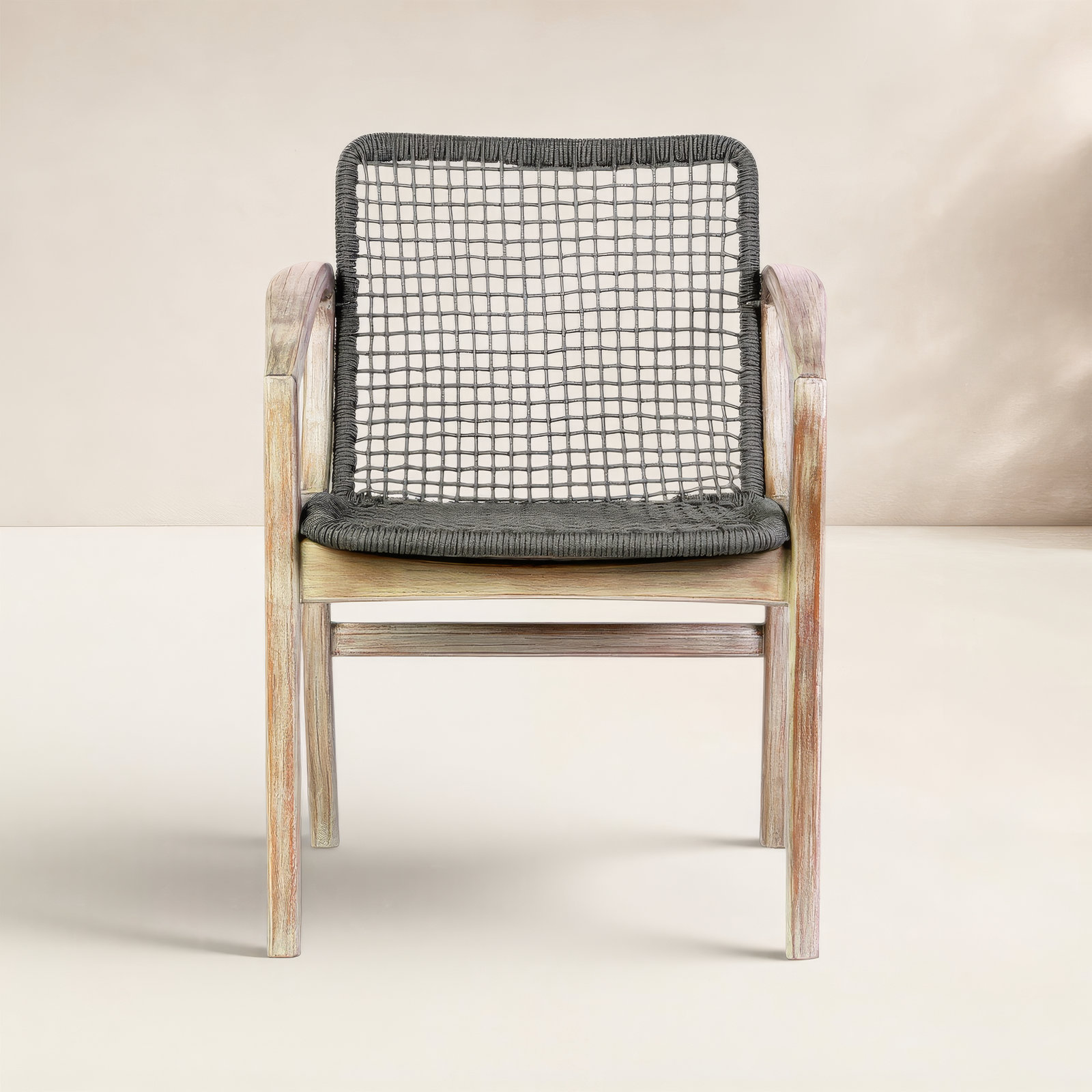 Jean Patio Armchair, Dark Gray, Brown