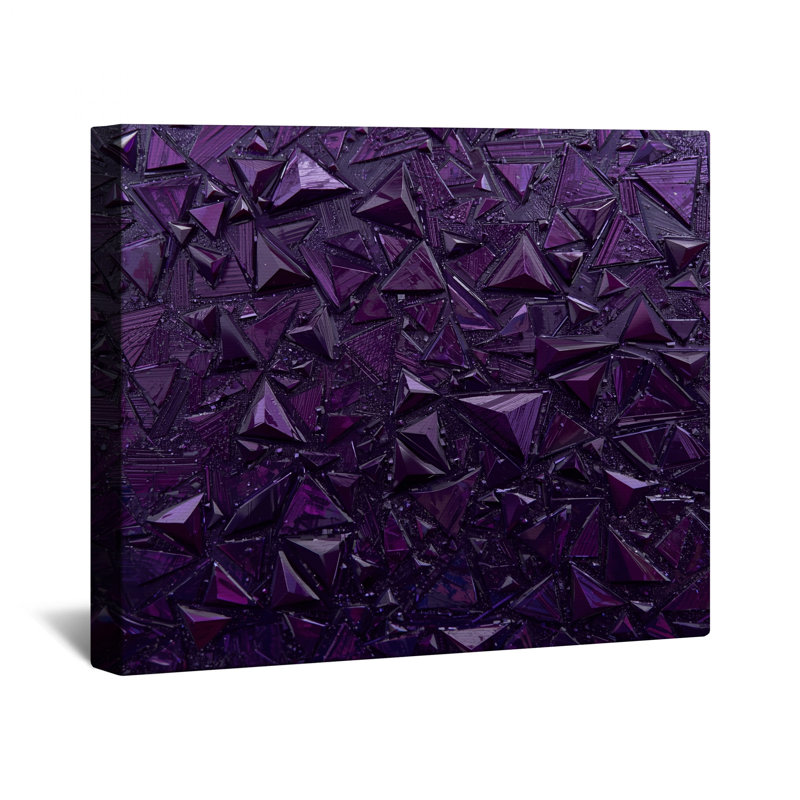 Toile tendue à motif de triangles géométriques mauves en plusieurs tailles, 16 po x 16 po