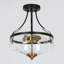 Kewaunee 3 - Light 13' Glass Black Semi Flush Mount