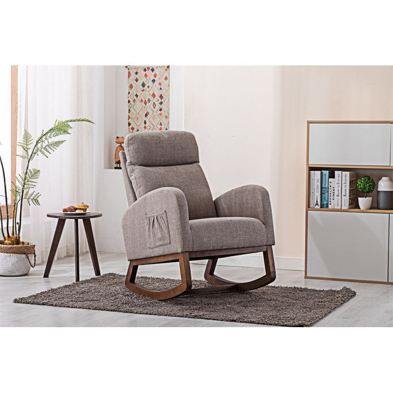 Chaise d'appoint Rocking Chair, Lin gris