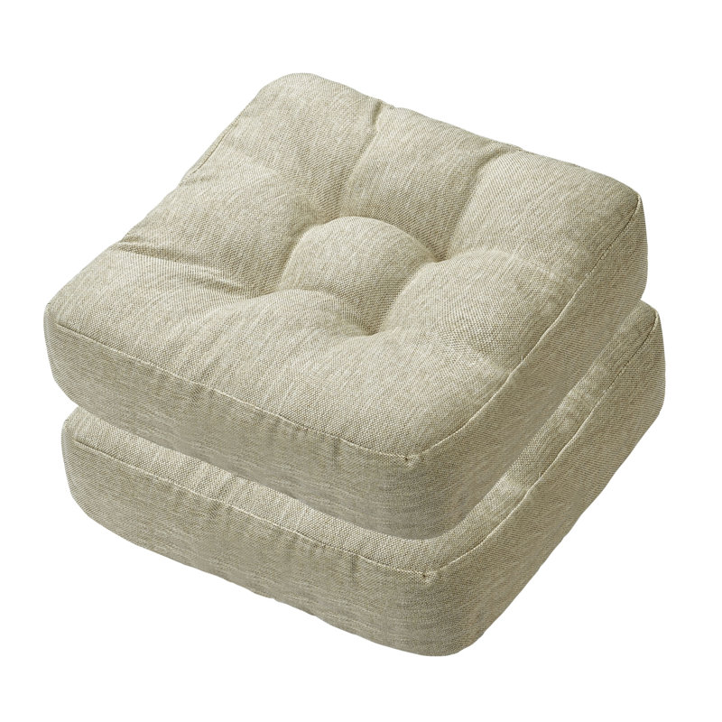 16.5-inch  Dining Chair Cushion, Beige Polyester Blend