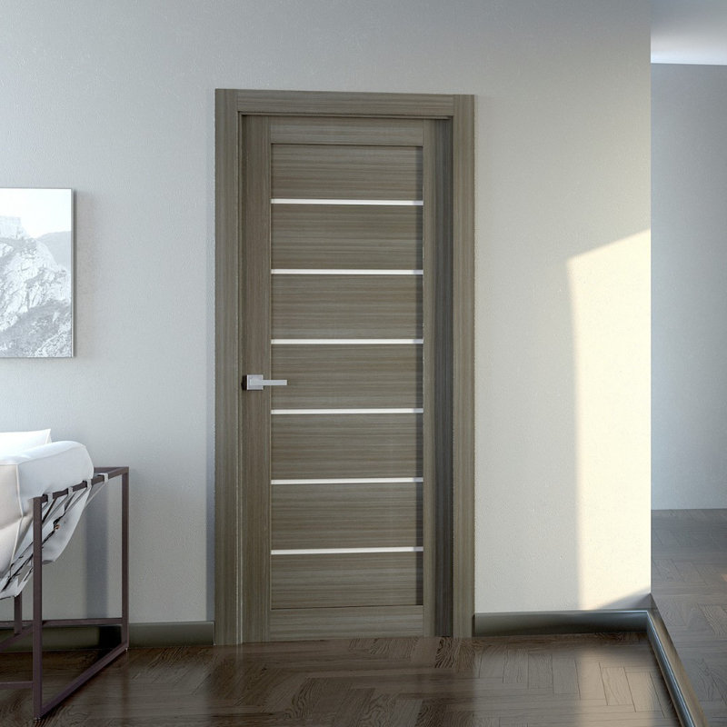 Porte standard lambrissée préfinie en verre Alba, 29,75 po x 95,24 po