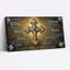 Ensemble de 1 tableau mural en toile tendue représentant une croix avec un verset religieux-2083766798