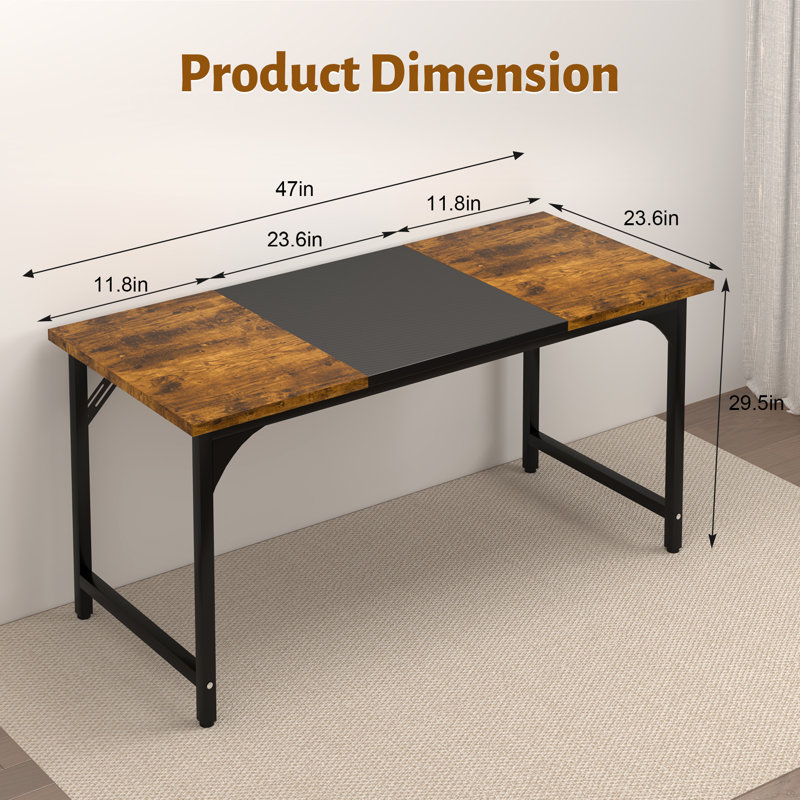 Computer Desk, Modern Simple Style Desk For Home Office, Study Student Writing Desk, Vintage,  47.2" W 