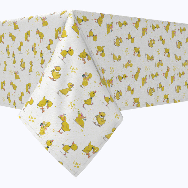 Rectangular Tablecloth, 100% Cotton, 52X104", Ducklings, 104" L x 52" W