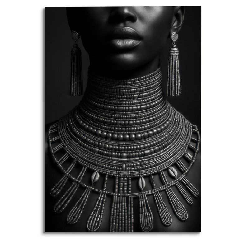 Murale de style cadre féminin noir sur toile encadrée, 20 x 30 pouces