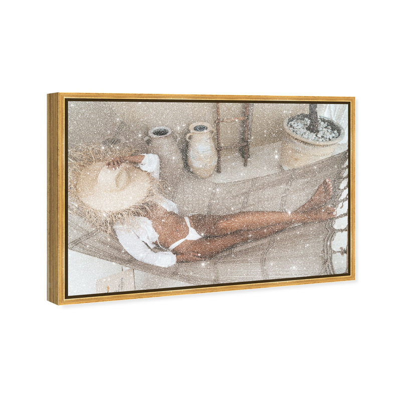 Andrea Sleeping Diamond Dust Shimmer Fashion and Glam Framed Canvas by Oliver Gal