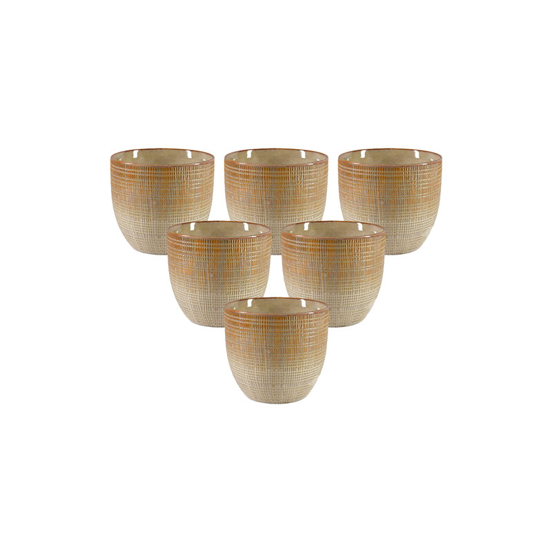 Cache-pot en céramique émaillée Latitude Run® Latte