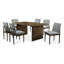 De 2 chaises de salle à manger de style Mid-Century, assise en tissu gris, structure moderne en bois massif de ton naturel 2 pièces, ton, assise