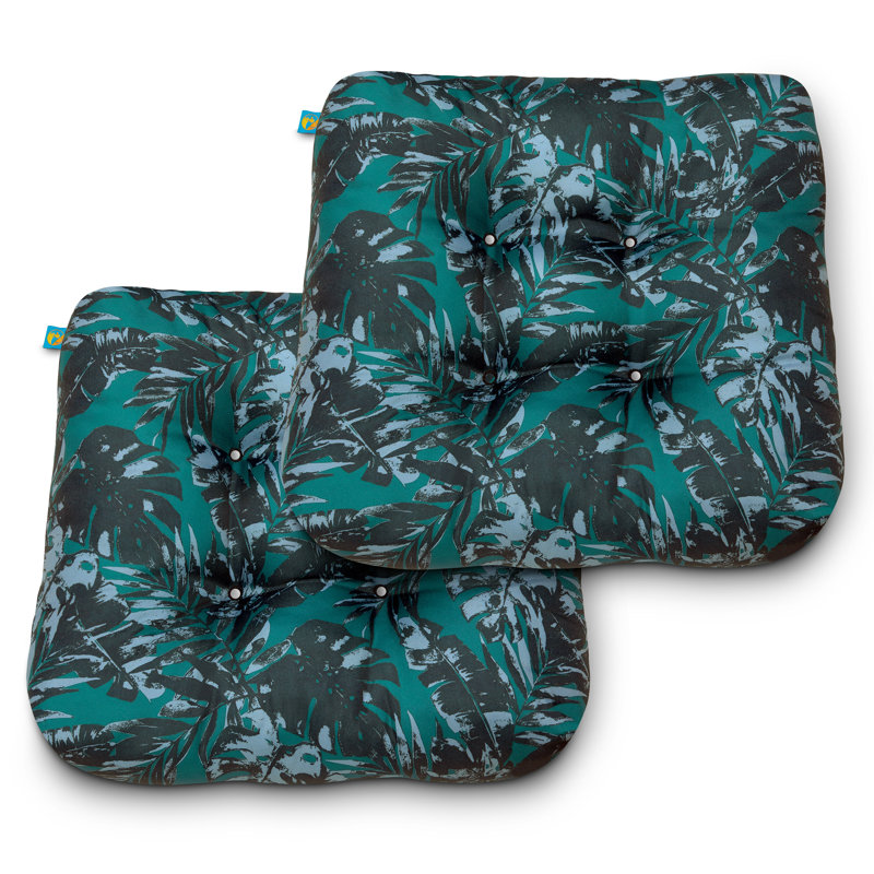 Outdoor 5'' Dining Chair Seat Cushion, Brown Floral