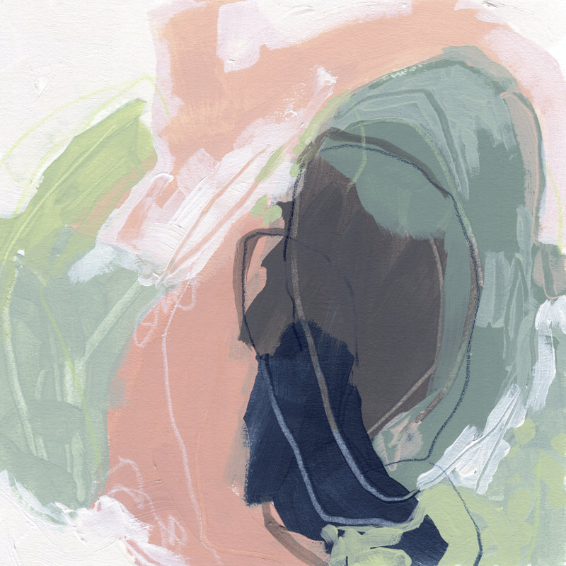 Circle Side I by June Erica Vess - Wrapped Canvas Painting, 30cm H x 30cm W x 3.8cm D