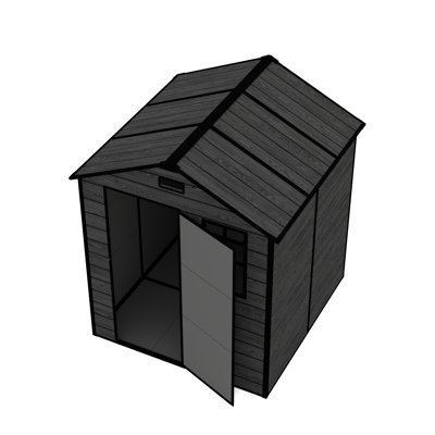 Remise de rangement en résine noire 6 pi x 6 pi Campcraft en polypropylène pour l'organisation du jardin et de la cour