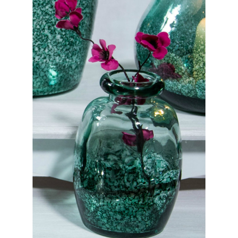 Soma Glass Floor Vase, 16cm H x 12cm W x 12cm D