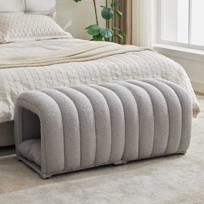 Banc multifonctionnel 24 po avec banc en peluche pour chat (ensemble de 2) banc multifonctionnel, condo pour chat, repose-pieds