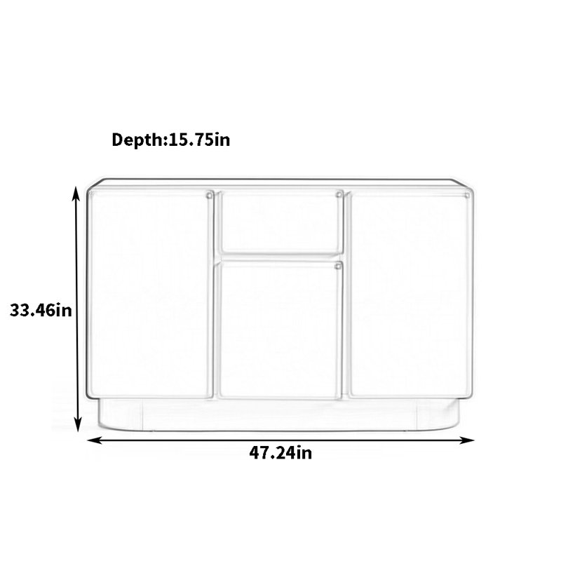 Buffet grande capacité de grande qualité, H 33,46 po x l 47,24 po x P 15,75 po