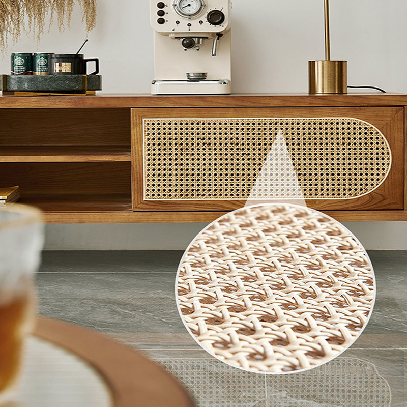 Meuble télé rétro et simple en bois massif tissé