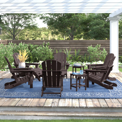 Chaise Adirondack en plastique avec table et repose-pieds Vinnie