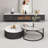 Round rock slab coffee table combination-110823812