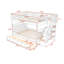 Lit superposé d'escalier pour la chambre à coucher, blanc, tiroir, rangement, barrière de sécurité, lit stable et confortable pour la chambre à coucher: blanc, structure solide pour une utilisation durable-210612479