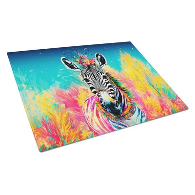 Hippie Animal Zebra Glass Cutting Board
