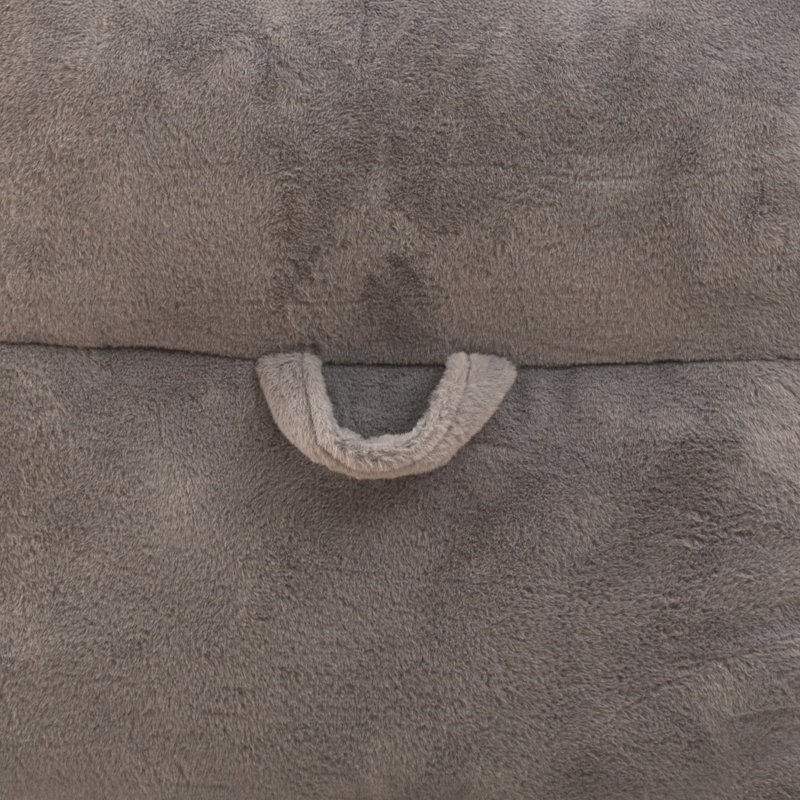 Single Casual Back Support Bean Bag Sofa for Adults and Kids, Gray