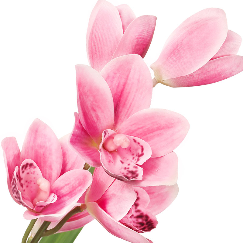 Vaporisateur de tige de plante artificielle Cymbidium Orchid, Rose fuchsia