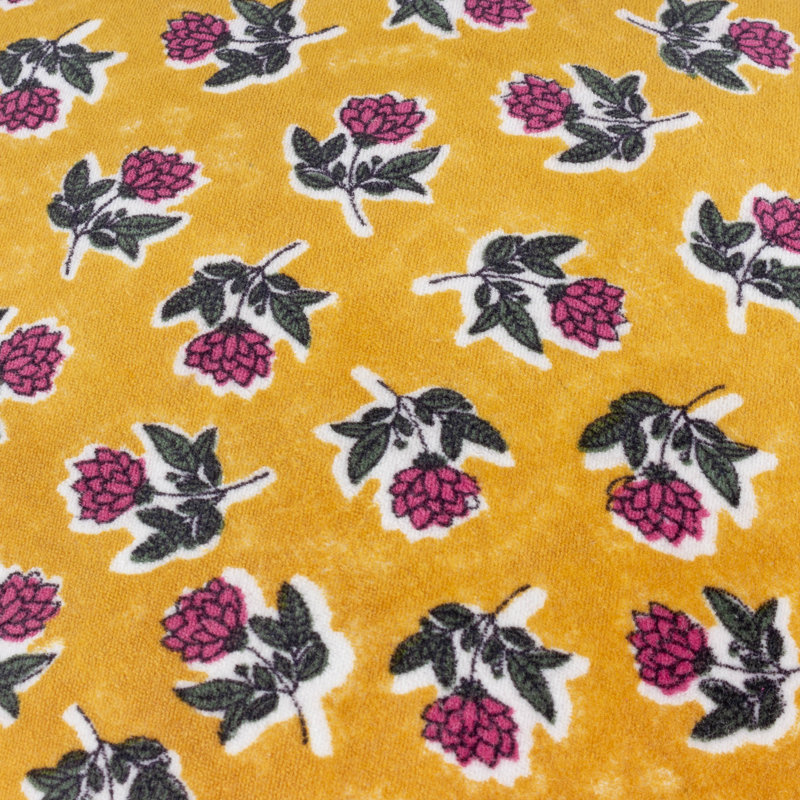 Kemble Floral Square Cushion, Yellow/Green