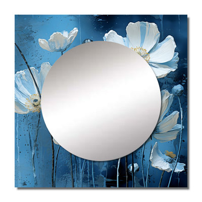 Belmaris - A Serene Field Of Buttercups Buttercups Large Square Mirror For Wall Art Decor