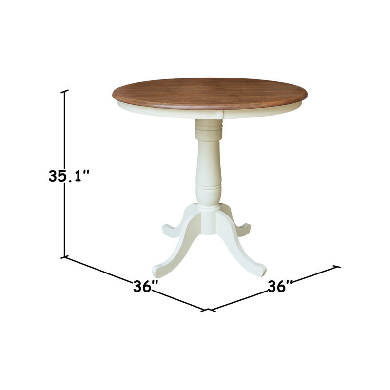 Table de salle à manger en bois massif Mosteller, H 36 po x l 30 po x P 30 po, Noyer blanc / écorce