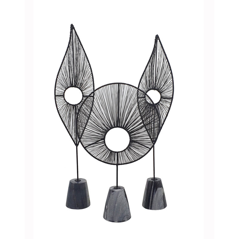 Ensemble de 3 sculptures de feuilles Athelia Truman