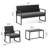 Wicker 4-Person Patio Seating Group with Cushions, Loveseat, Rocking Chairs & Coffee Table-1738084810-1738084811