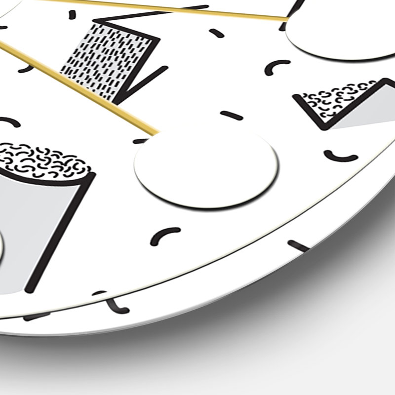 Horloge murale géométrique rétro Design IV - Mid-Century, Surdimensionné