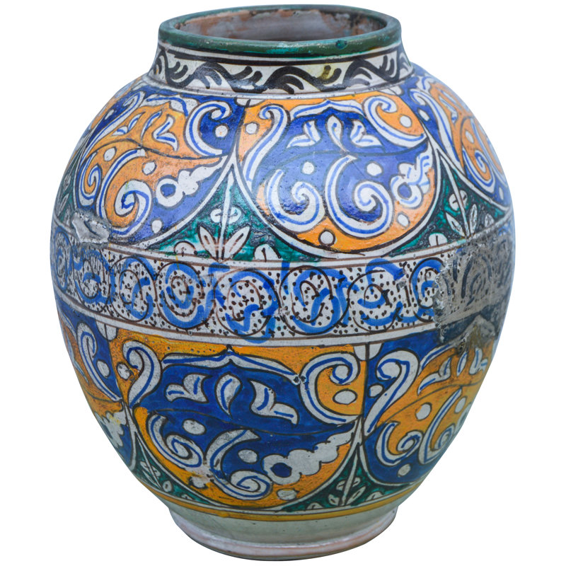 Vase de table intérieur / extérieur bleu / orange / vert / blanc 11 po