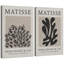 Art classique "Henri Matisse, art botanique noir moderne, images murales neutres modernes, impression sur toile encadrée, ensemble de 2 pièces d'art mural"-71660415-124478608