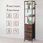 Armoire de salle de bain mince avec tablettes et tiroirs en tissu pour rangement organisé - brun