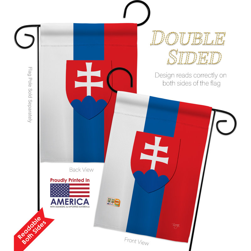 Ensemble de drapeaux décoratifs en polyester 2 faces 19 x 13 po 2 pièces slovakia impressions