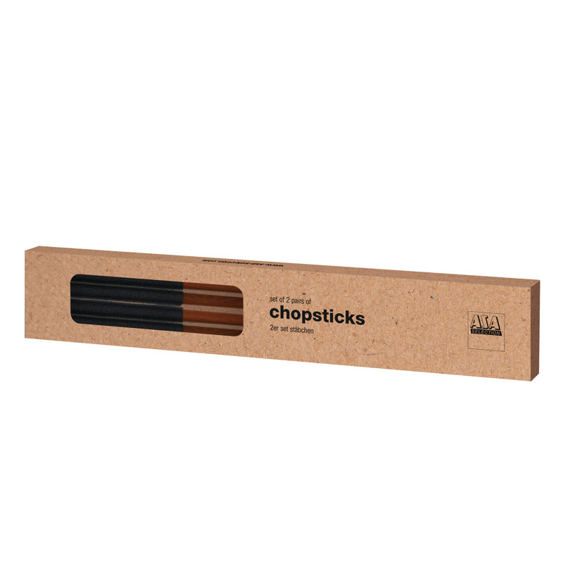 Set of two ASA Selection chopsticks with black nylon handle, acacia wood, brown, 25cm, 93934970