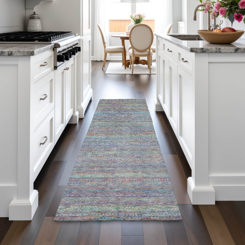 Machine Washable Indoor/Outdoor Oden ACN2148 Striped Rug, Runner 2'3" x 7'6"