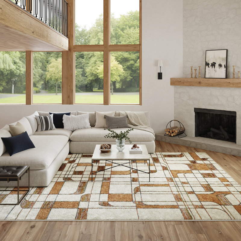 Nordic High-Low Pile Power Loomed Abstract Area Rug, Rectangle 8' x 10'