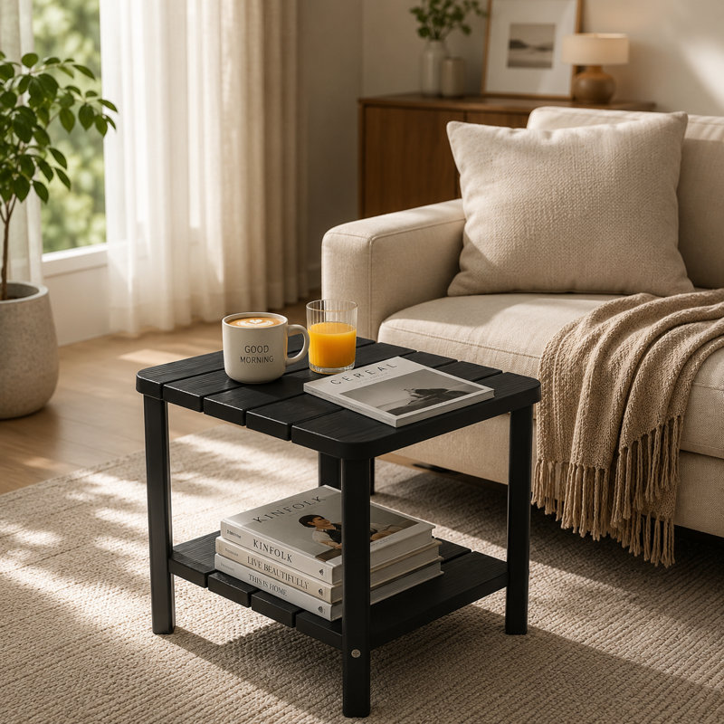 Table d'appoint d'extérieur à 2 niveaux